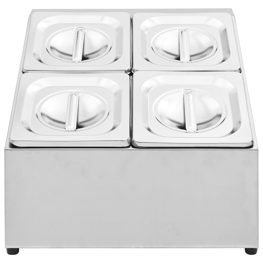 Gastronorm Container Holder with 4 GN 1/6 Pan Stainless Steel